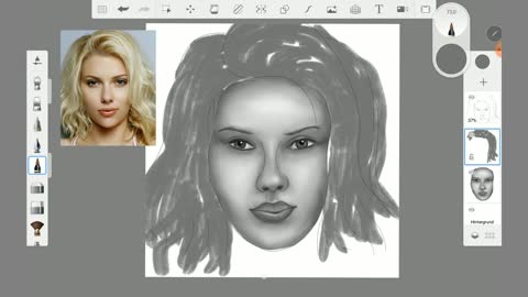 I tried to draw Scarlett Johansson with Autodesk
