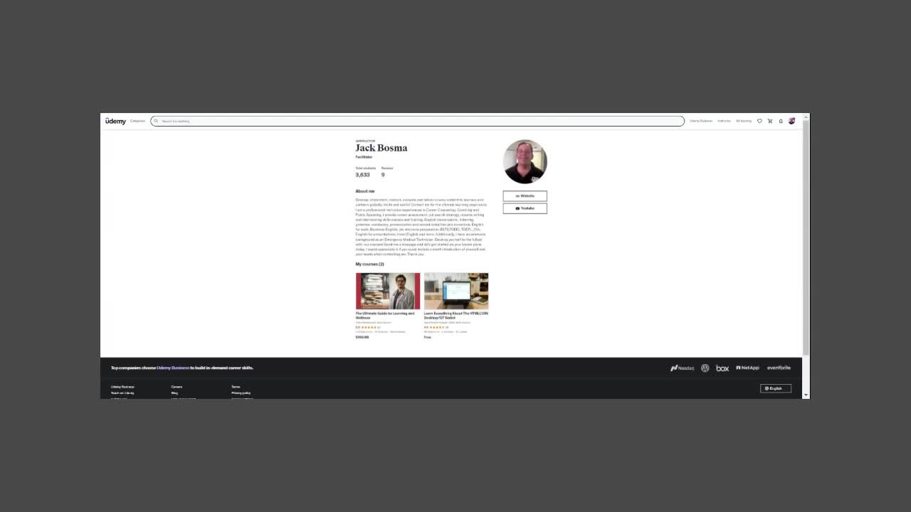 Jack Bosma Is A Udemy Facilitator