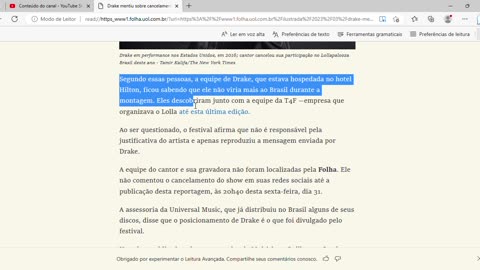 Drake mentiu sobre cancelamento de show no Lollapalooza; entenda