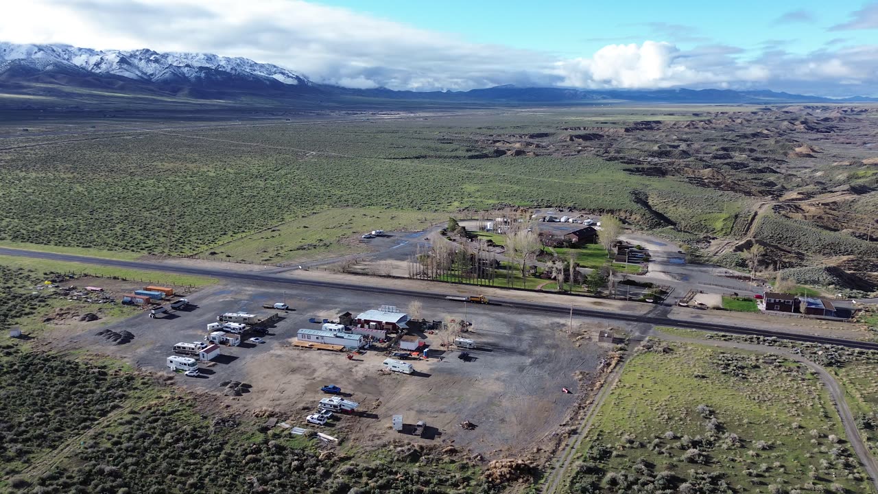 DJI Mini 3 Fly around Gold Diggers Saloon and Humboldt River Ranch Assoc in Rye patch, NV