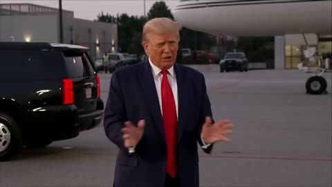 Trump addresses media after being bonding out of jail