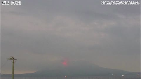 Surveillance video shows Japan's Sakurajima volcano erupting