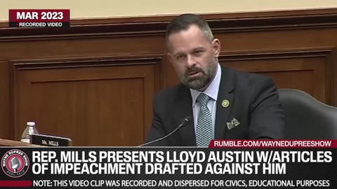 Cory Mills Presents Articles Of Impeachment To Sec. Lloyd Austin