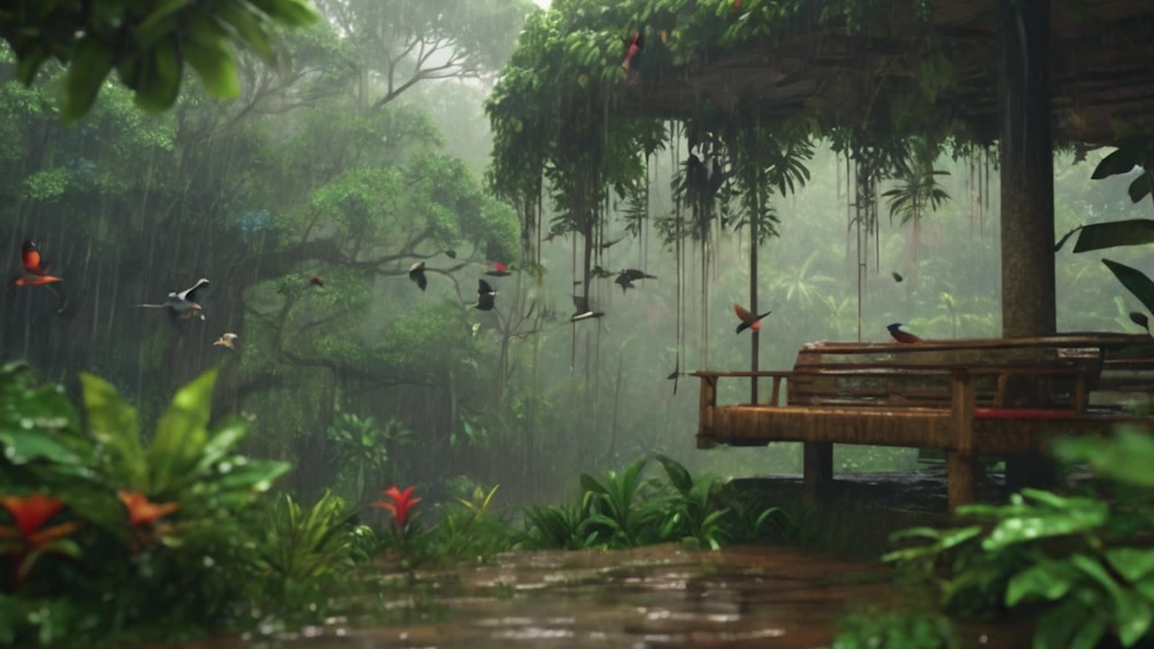 CONCENTRATE - Heavy Rain in the Tropics trailer #meditation #nature #rain #reels