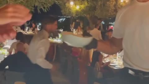 Saltbae Cutting Tomahawk Steak at Nusret Steakhouse Mykonos