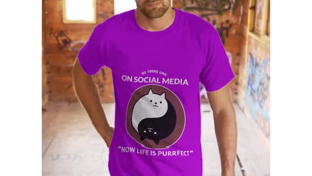 Funny Cat Shirt About Cats Finding Love On Social Media Designed For Adult Fun Parties.