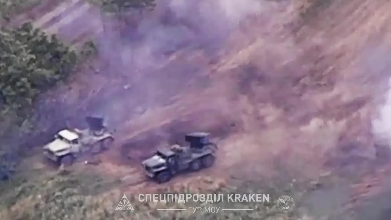 Russian GMLRs were discovered mid firing and destroyed by HIMARS strike in Ukraine