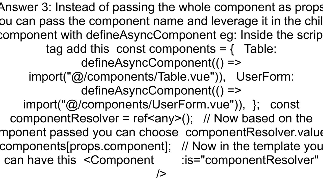 How to pass component as props in vue 3 composition api