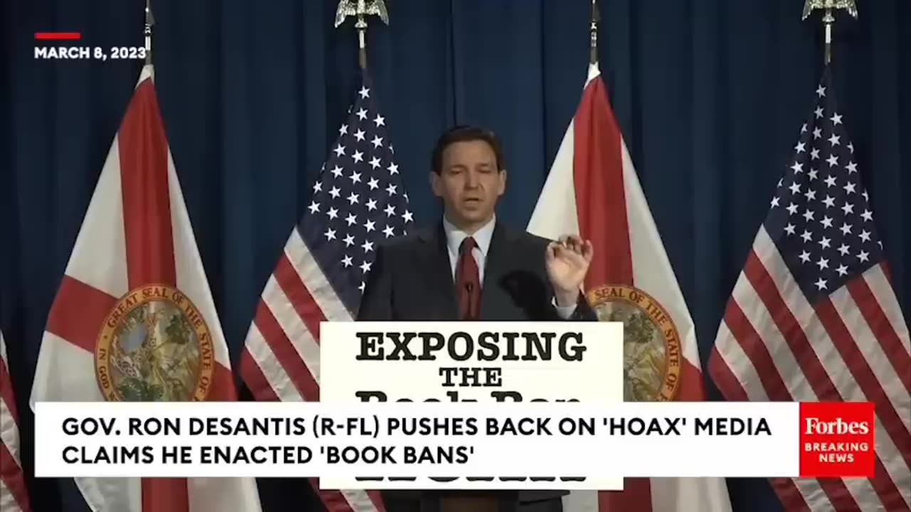 DeSantis Confronts Media Accusation He's Banning Books Head-On