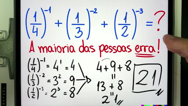 🤯 MATEMÁTICA BÁSICA DESBUGADA - A maioria ERRA essa adição de frações com expoente negativo!