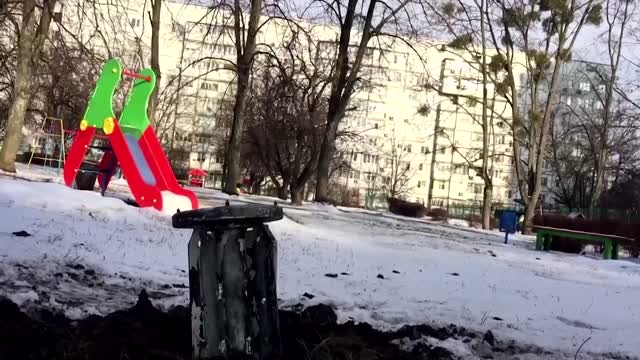 Unexploded Grad rocket in Ukrainian kindergarten