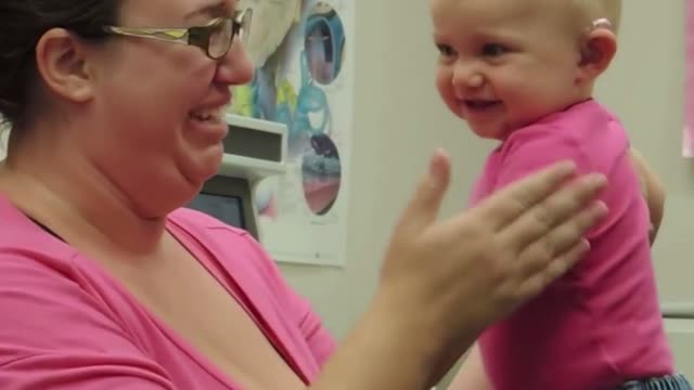 This baby can hear clearly for the first time 💕 #shorts