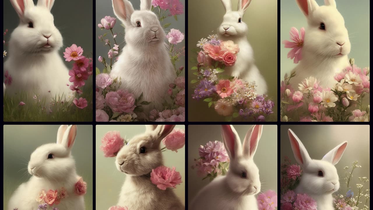 ADORABLE FLORAL EASTER BUNNIES (4K)