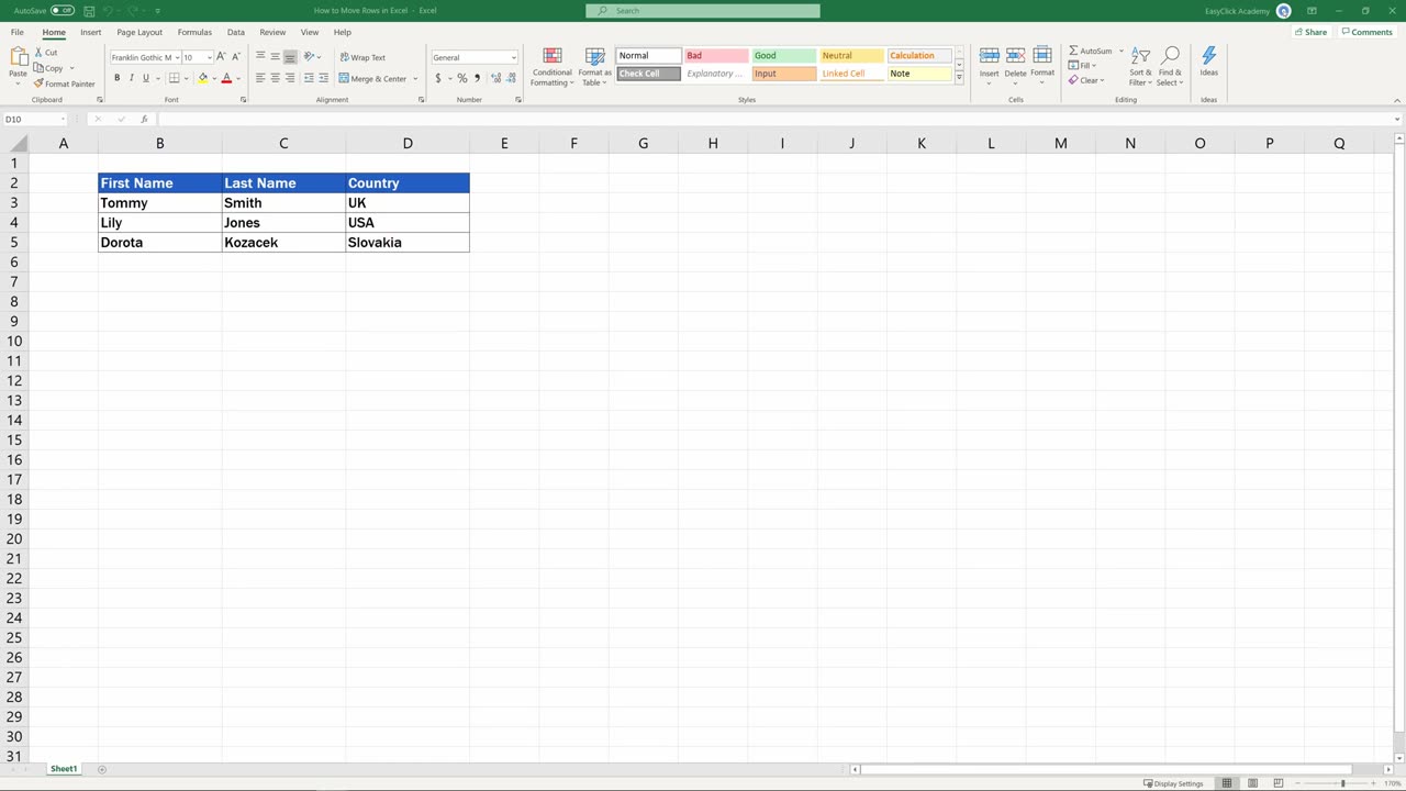 How to Move Columns in Excel