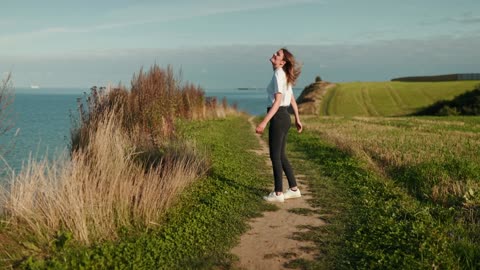Girl Walking in Slow Motion........