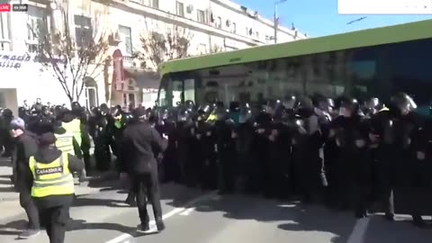 Some Moldovian people keep protesting