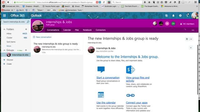 Outlook group - joining