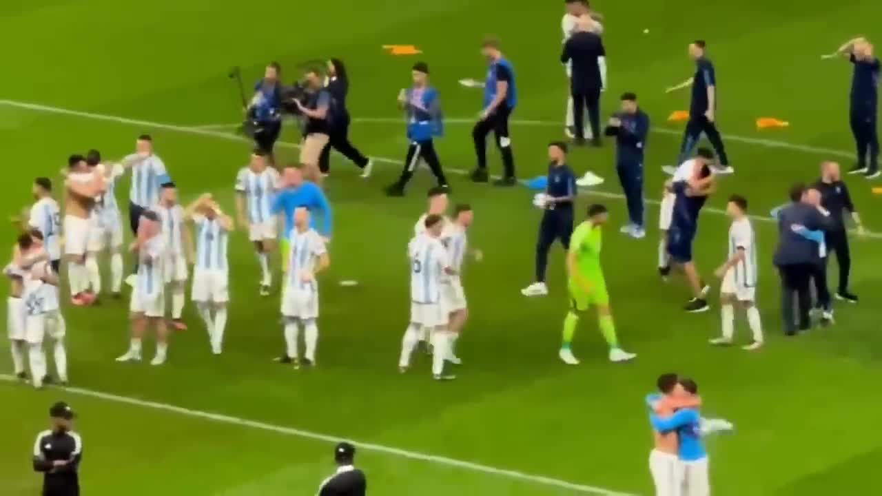 Messi crazy celebration after winning FIFA World Cup 2022 #lionelmessi #argentina #fifa22