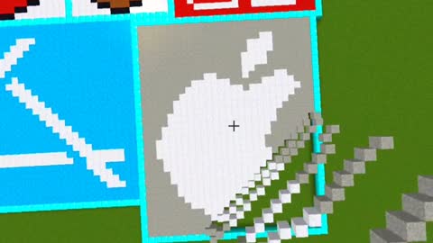 World's Biggest Apple Logo Pixel Art in minecraft _shorts _apple