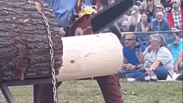 most famous wood cutting tournament, and here is the winner