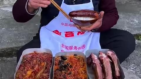 Chinese Grandpa Mukbang