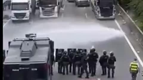 Brazilian Truckers holding the line.