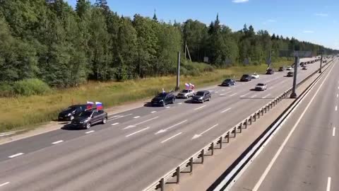 Motor rally in support of the Russian troops