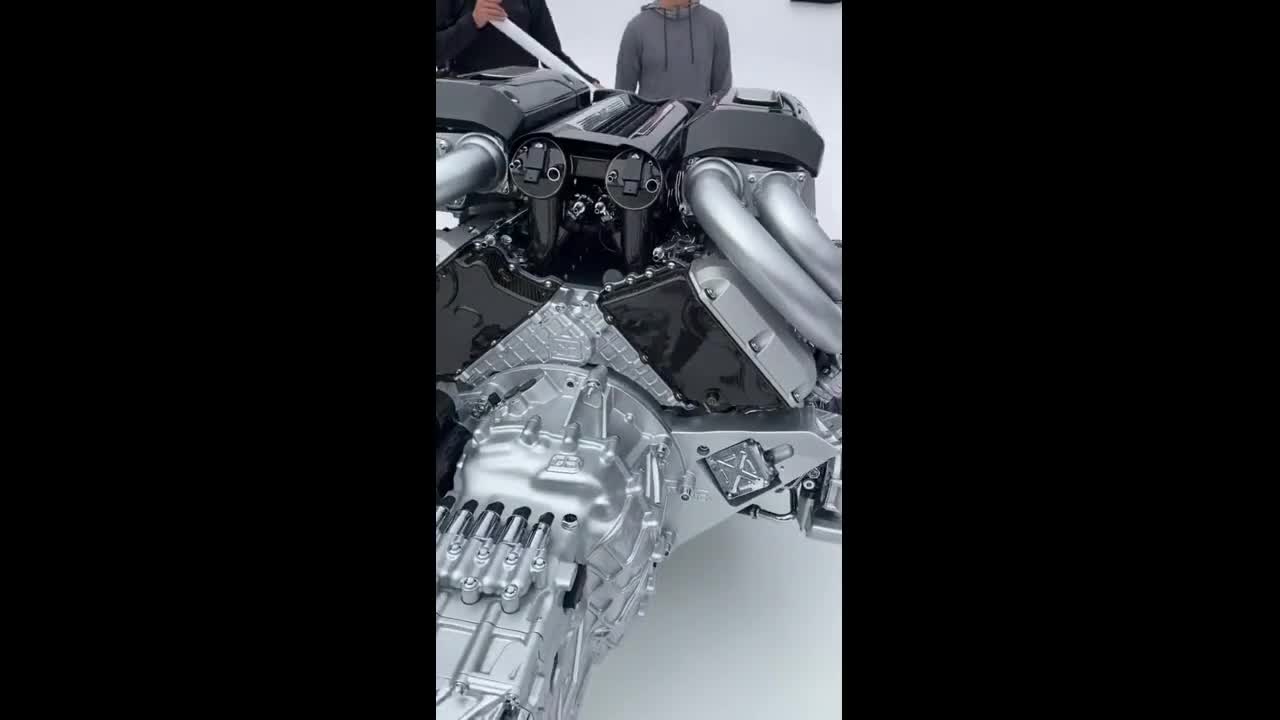 Bugatti engine on display