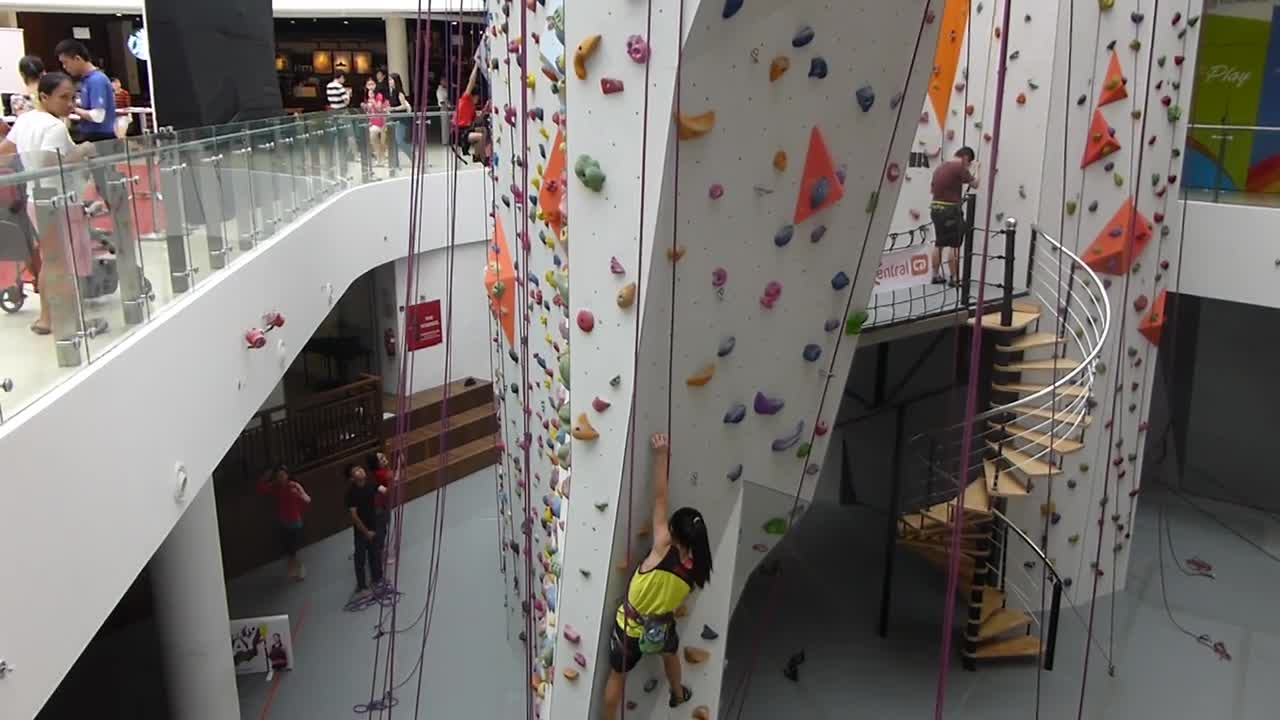 Rock Climbing at Kallang Wave Mall Singapore