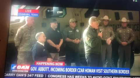 🦅OAN live at Mexico 🇲🇽 border governor Abbot & Czar Tom Holman speak Tuesday 11/26/24 05:00 pm