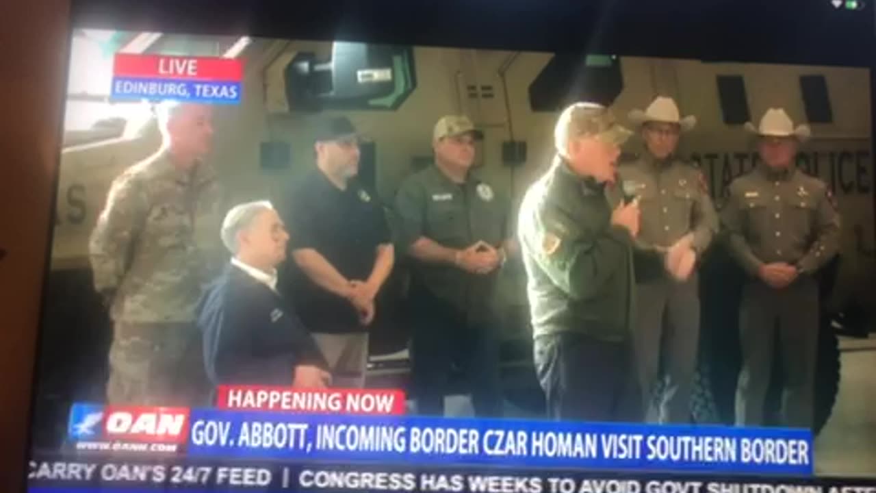 🦅OAN live at Mexico 🇲🇽 border governor Abbot & Czar Tom Holman speak Tuesday 11/26/24 05:00 pm