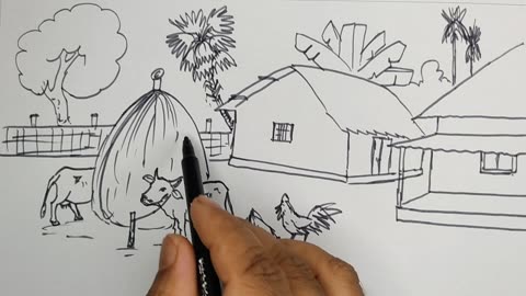 Beautiful scenery drawing