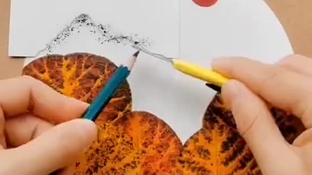 Leaf dip painting