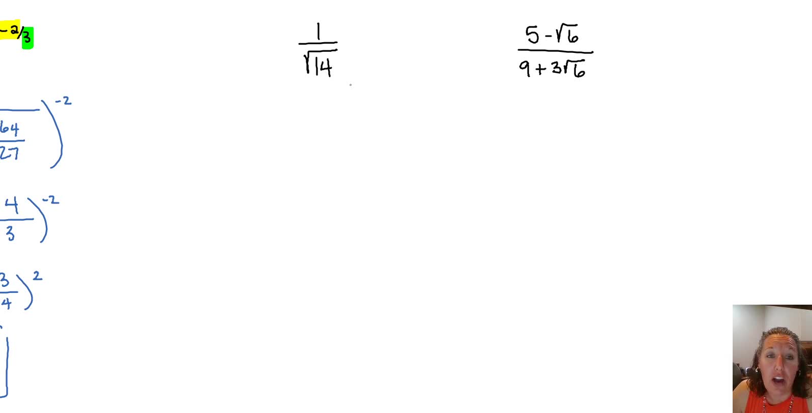 Rational Exponents and Rationalizing the Denominator