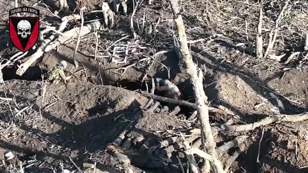 Ukrainians Clearing Still-Active Russian Trenches