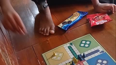 Playing Ludo with my son