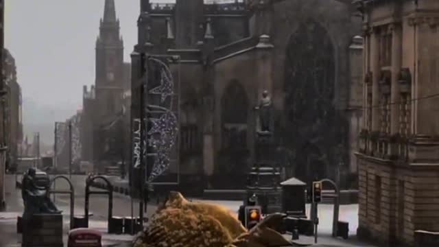 Enjoying the atmosphere of snowy days in Edinburgh, I don't know why