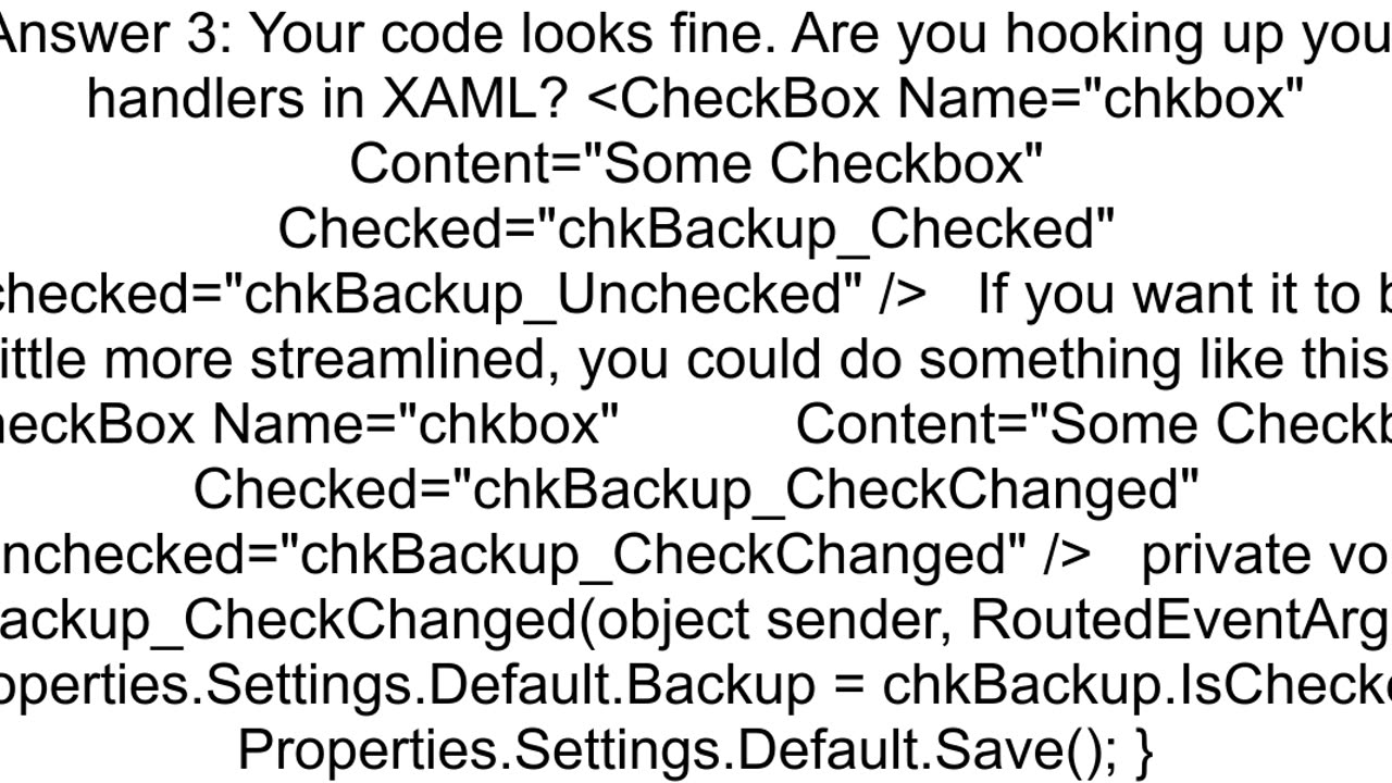 How do I save the Checked property state to PropertiesSettings When using WPF