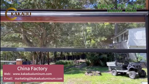 Kakadu Aluminum Sunshade Windproof Outdoor Blinds Waterproof Aluminum Pergola Outdoor Blinds