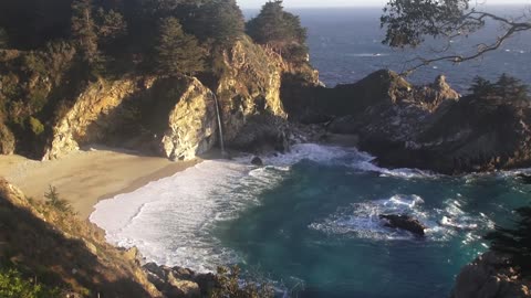 Relaxing ocean beach at the sunset