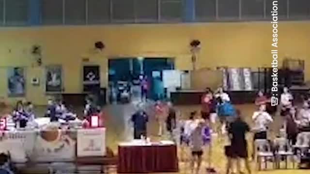 Ceiling light falls during match at S'pore Basketball Centre