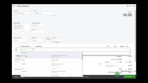 How do I create a refund receipt in QuickBooks Online