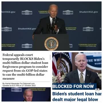 Joe Bidens student loan forgiveness plan block by Federal Appeals Court