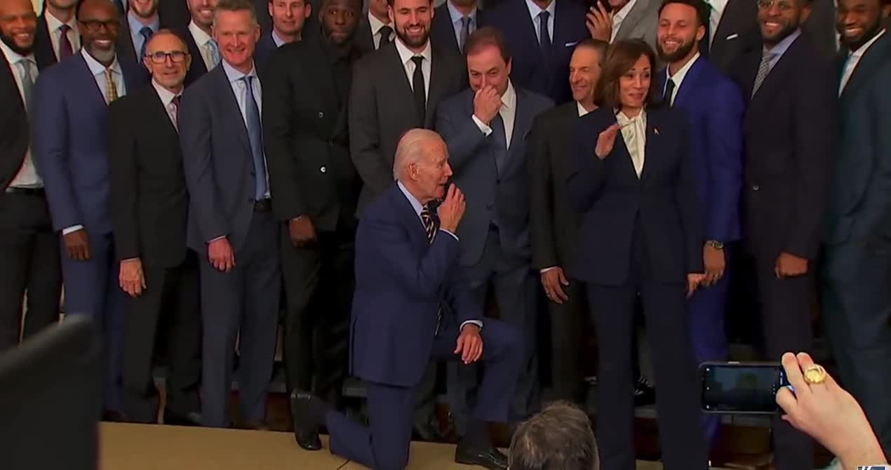 Biden Takes Knee In Front Of NBA Team In Cringeworthy Moment