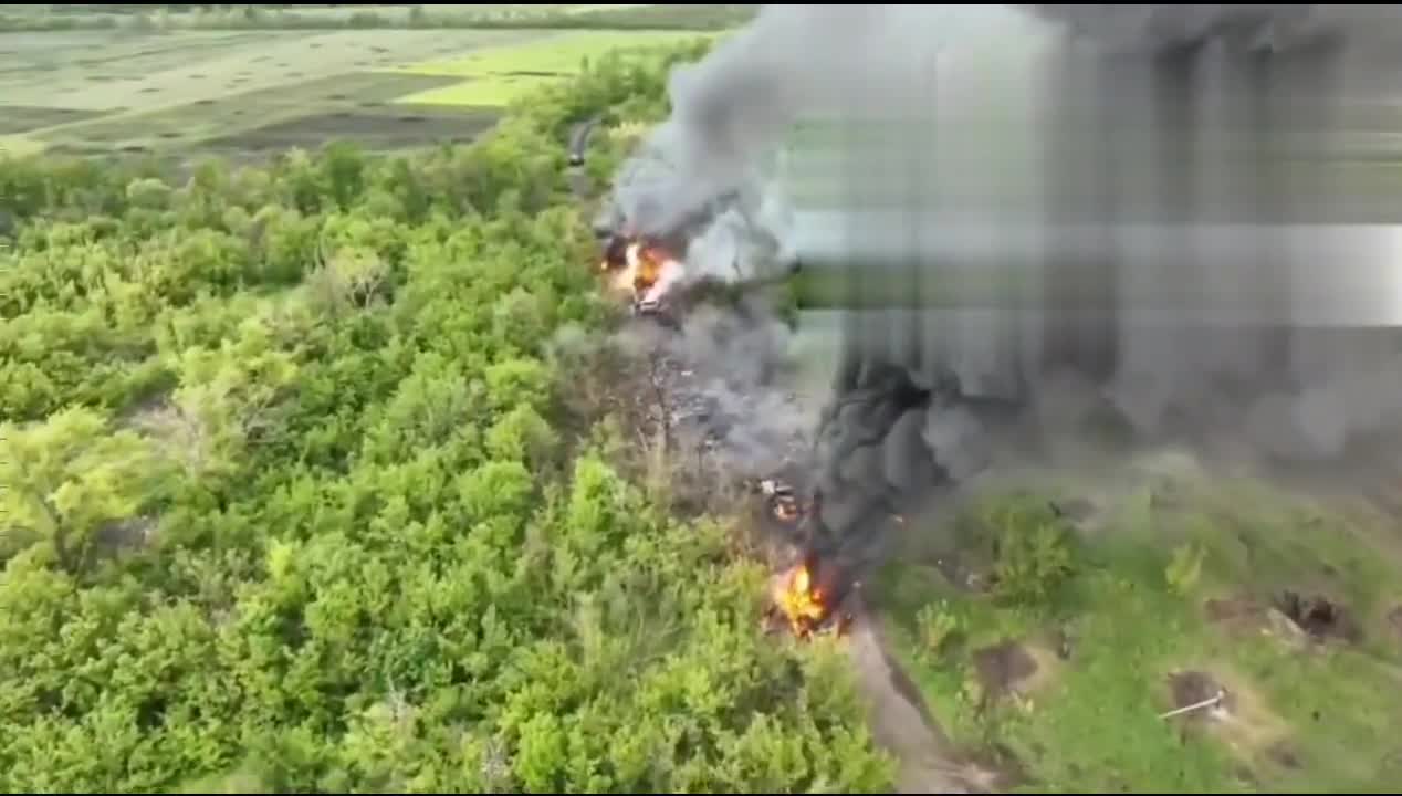 Destroyed Russian supply column