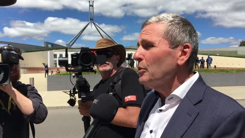 Chris Uhlmann Covers Protest at National Parliament, Canberra