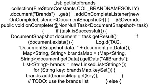 How to get a list of Strings from inside of a document Firestore