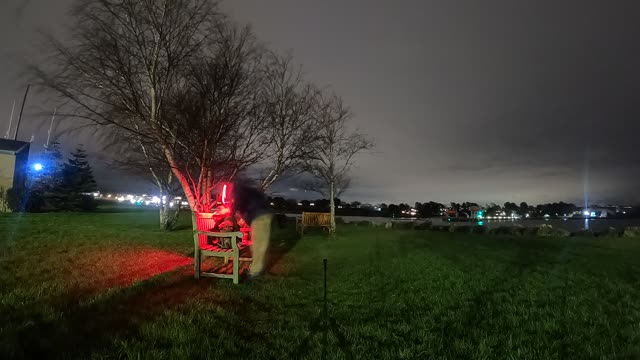 night lapse setting up a nigth vlog by a river