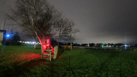 night lapse setting up a nigth vlog by a river