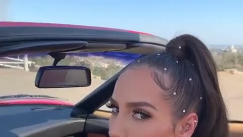 Sexy girl in car